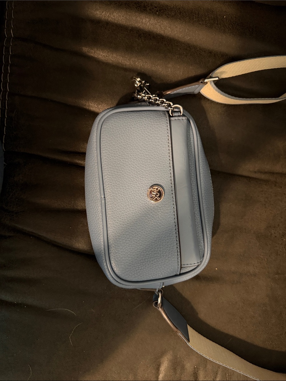MICHAEL KORS maisy 35S4S5MC1L Blue Gray Leather Shoulder Bag